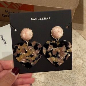 BaubleBar Gigi Resin Heart Drop Earrings